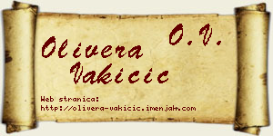 Olivera Vakičić vizit kartica